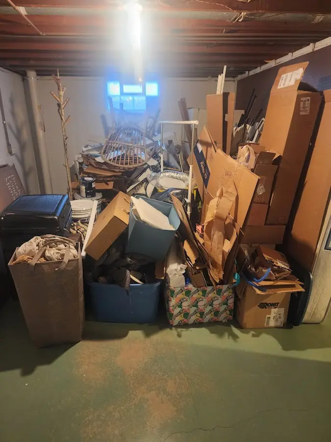 Roll-off dumpster container at job site for 6 Yard Dumpster Rental in Auburn